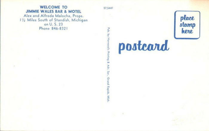 Jimmie Wales Bar & Motel - Old Postcard (newer photo)